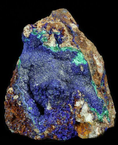 Azurite and Malachite on Fluorite - Morocco #57021